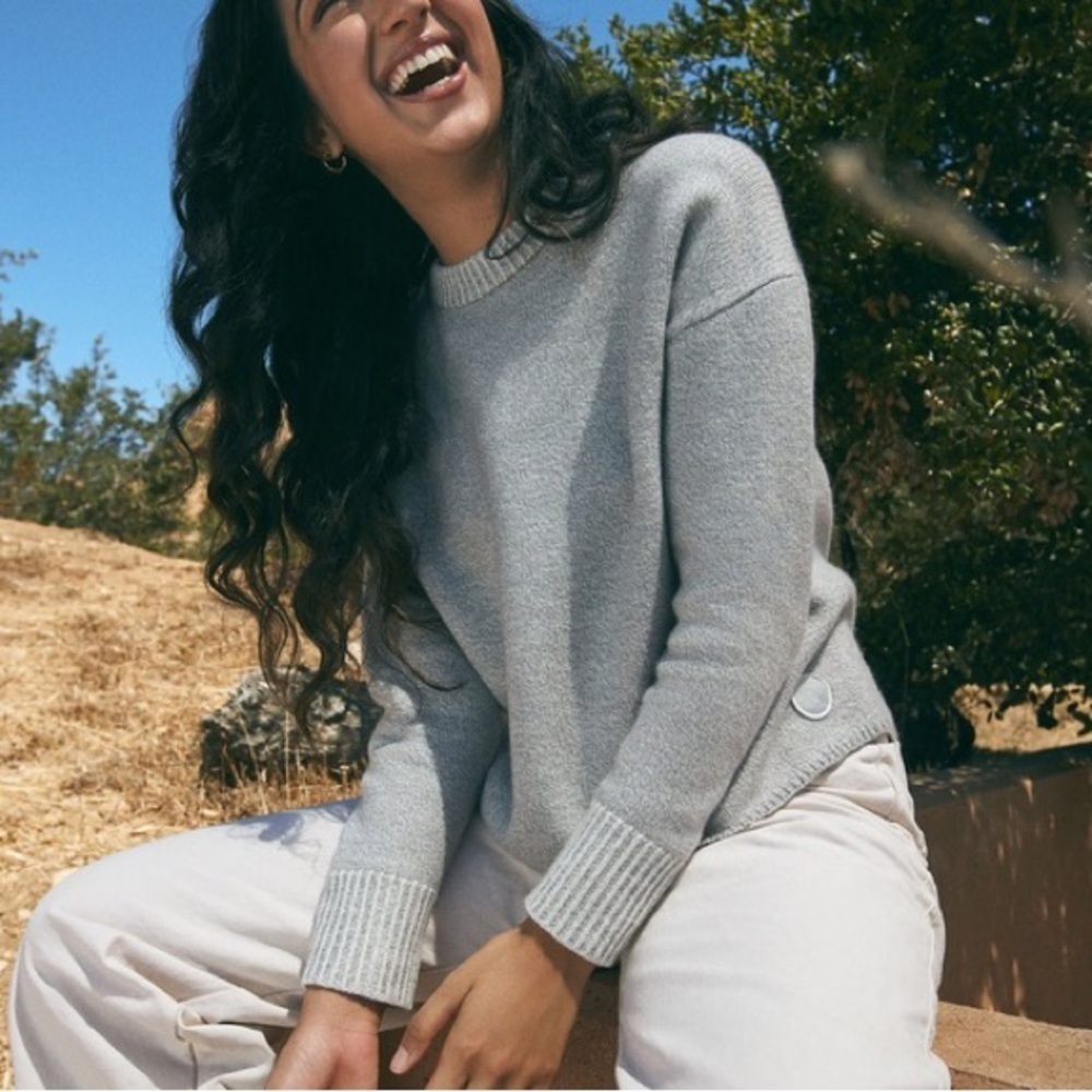 Allbirds Womens Light Gray 100% Merino Wool Sweatshirt Sweater Jumper Sz XXS